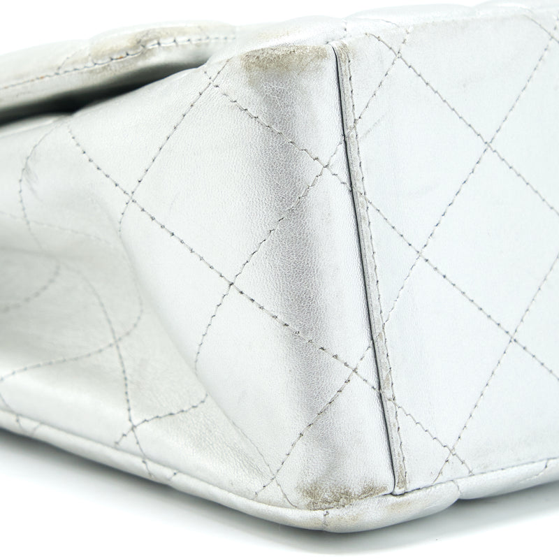 Chanel Maxi Classic Single Flap Bag Lambskin Silver SHW