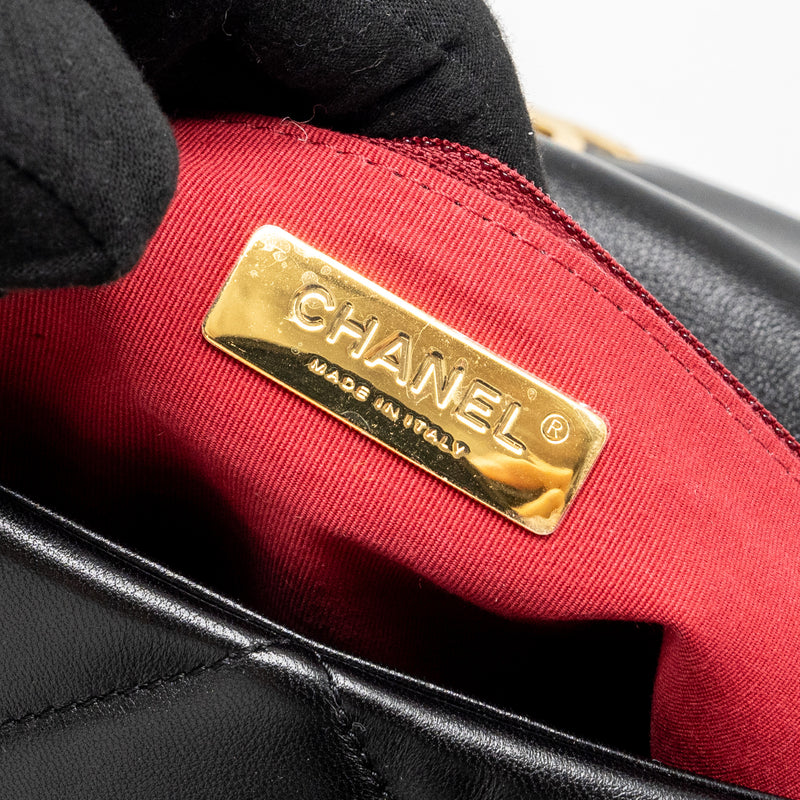 Chanel Medium 19 Bag Lambskin Black Multicoloured Hardware(Microchip)