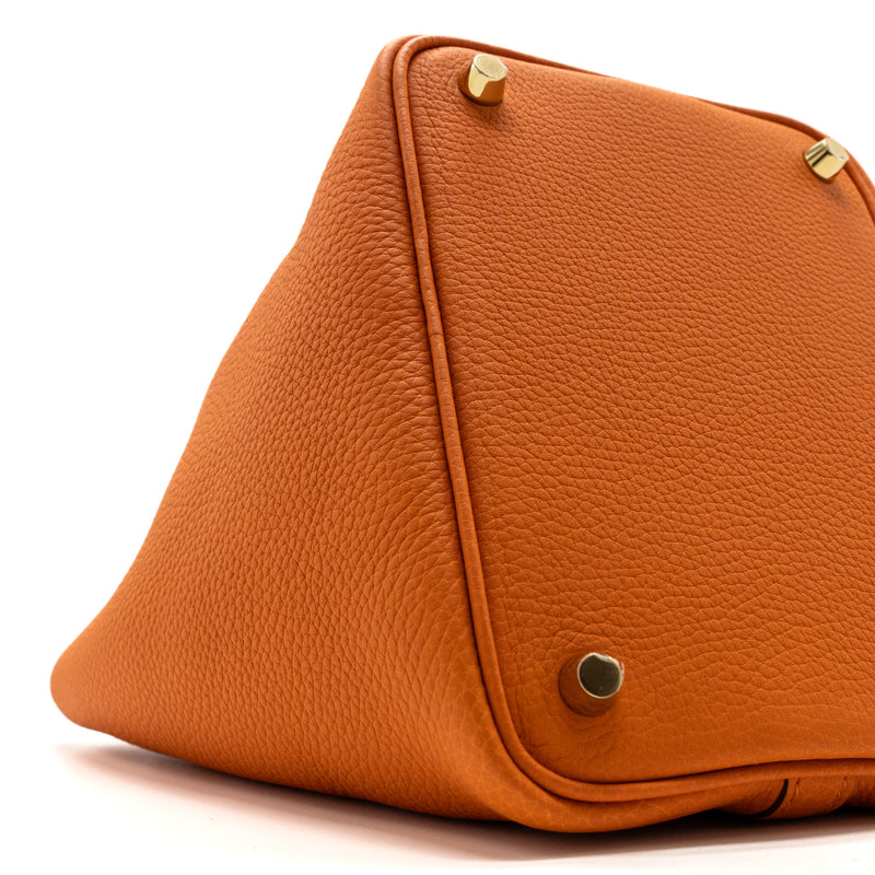 Hermes Picotin 18 Clemence 93 Orange GHW Stamp U