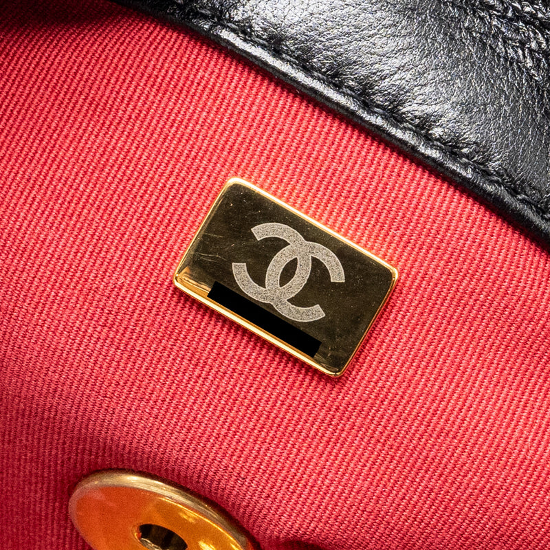 Chanel Medium 19 Bag Lambskin Black Multicoloured Hardware(Microchip)