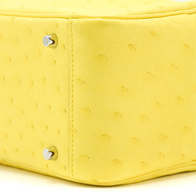 Hermes Mini Lindy Ostrich Jaune Citron SHW Stamp Y