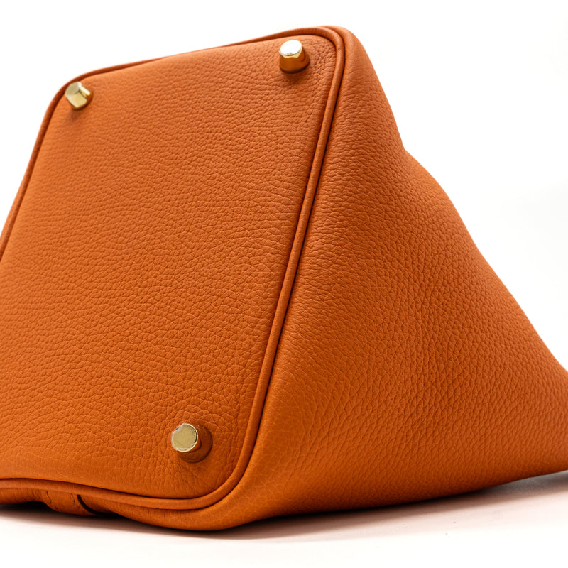 Hermes Picotin 18 Clemence 93 Orange GHW Stamp U