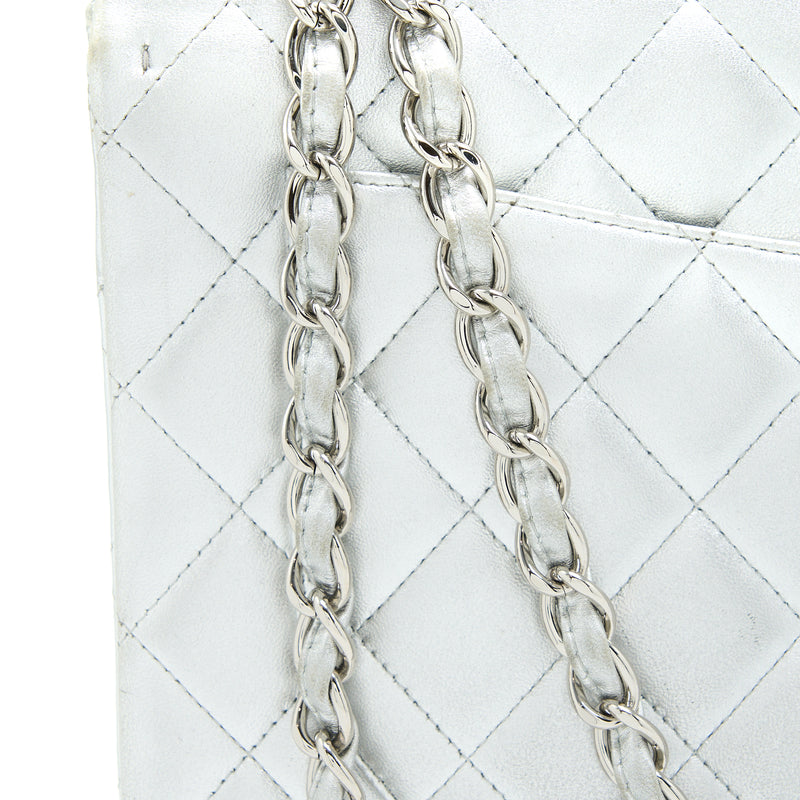 Chanel Maxi Classic Single Flap Bag Lambskin Silver SHW