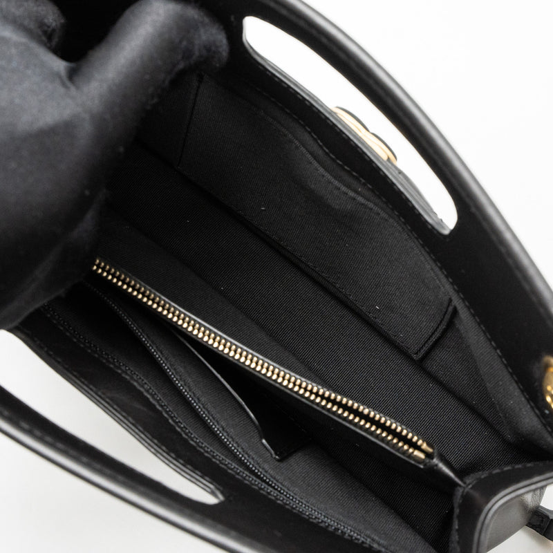 Chanel 23S Clutch Bag with Chain Calfskin Black Brushed GHW (Microchip)