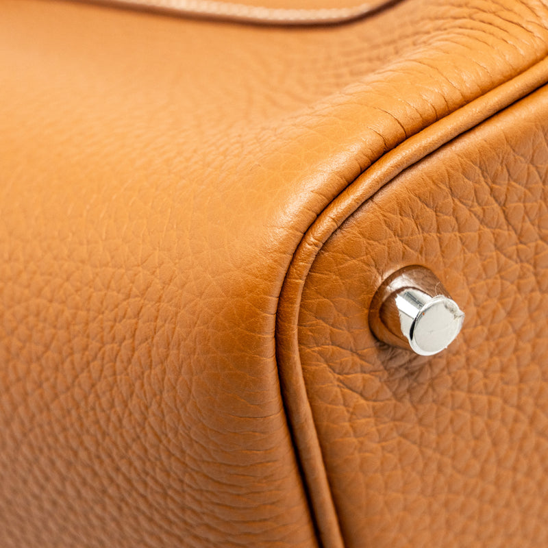 Hermes picotin 18 lock bag Clemence Gold SHW stamp B