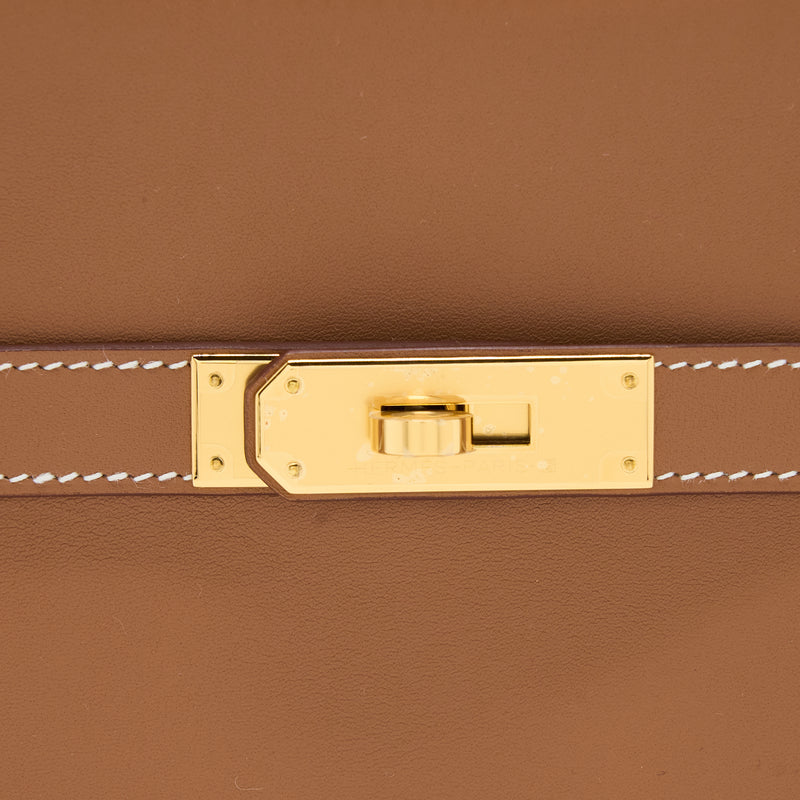 Hermes Mini Jypsiere Swift/Sangle Strap Gold/Gold-Blanc GHW Stamp B