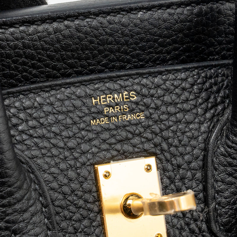 Hermes Birkin 25 Togo Black GHW Stamp U