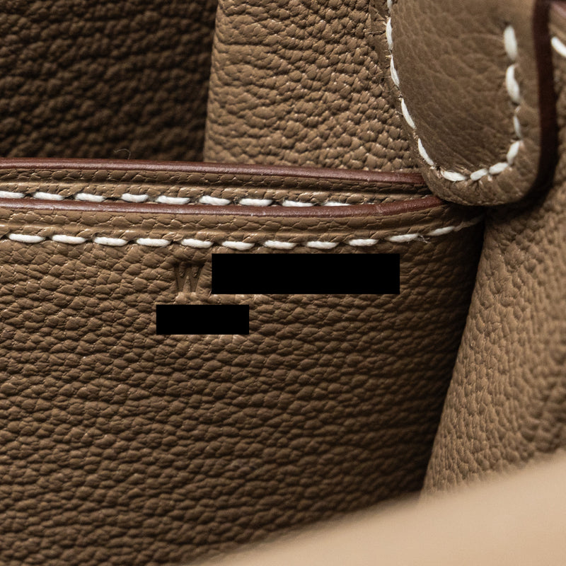 Hermes Mini Roulis Evercolor Etoupe LGHW stamp W