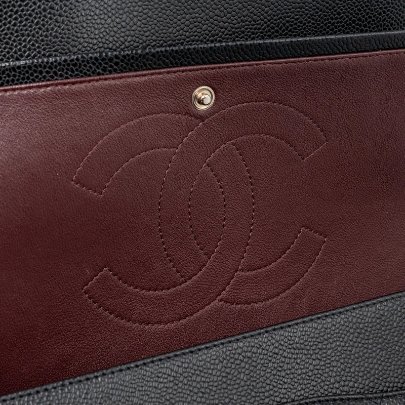 CHANEL JUMBO CLASSIC DOUBLE FLAP Caviar BLACK SHW