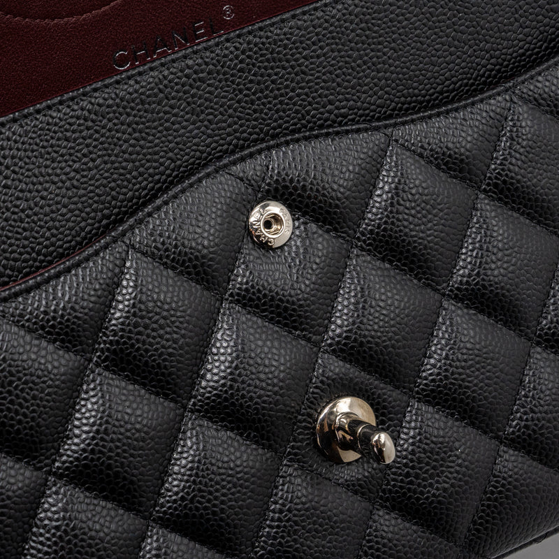 CHANEL JUMBO CLASSIC DOUBLE FLAP Caviar BLACK SHW