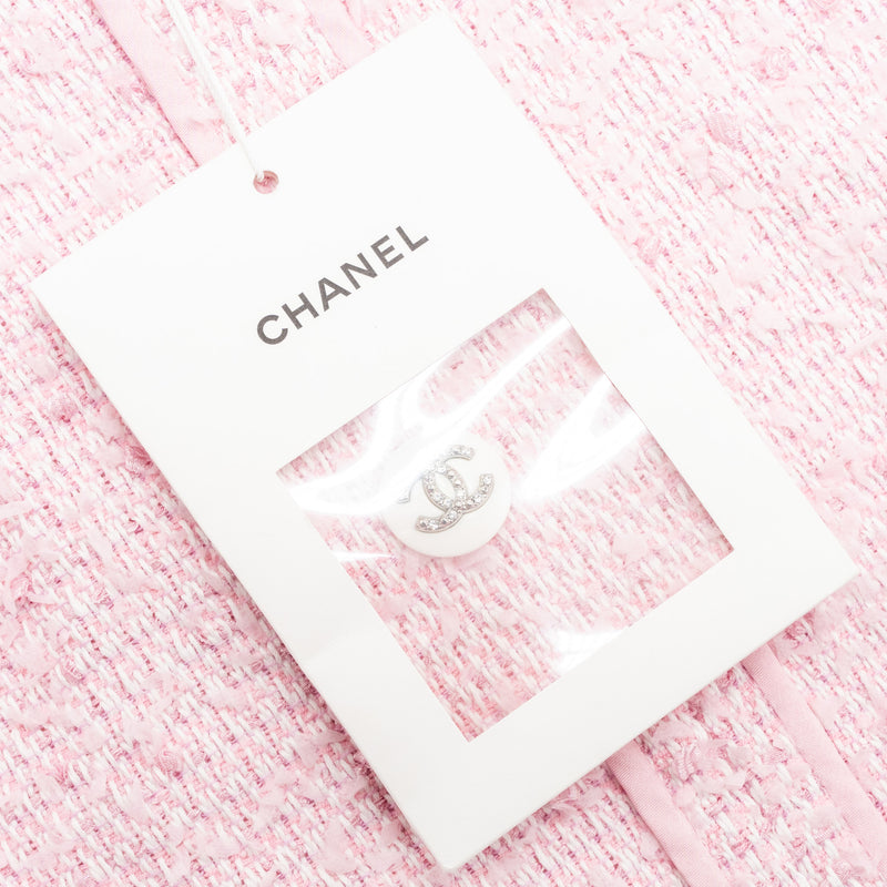 Chanel 21C Size 34 Jacket Polyamide/cotton/silk Pink/White