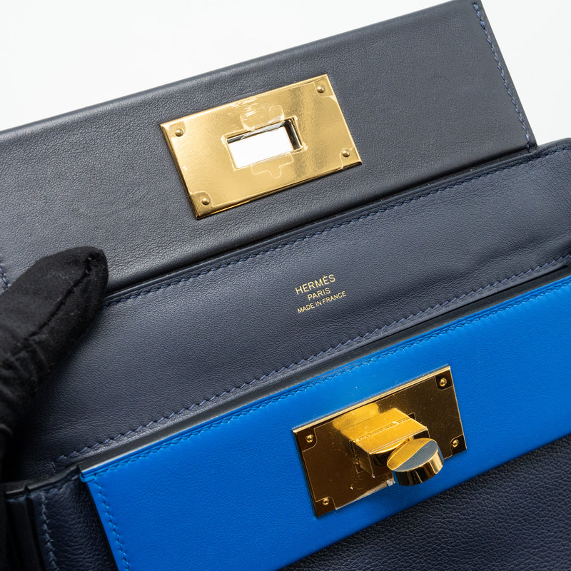 Hermes Mini 24/24 2424-21 bag evercolor / swift Blue Nuit