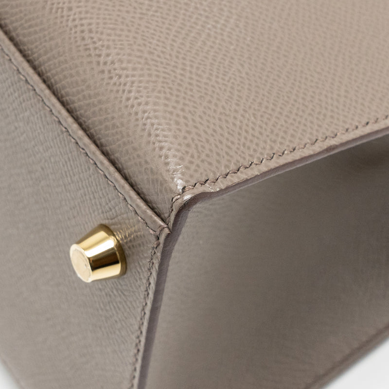 Hermes Kelly 28 Epsom Gris Etain GHW Stamp D