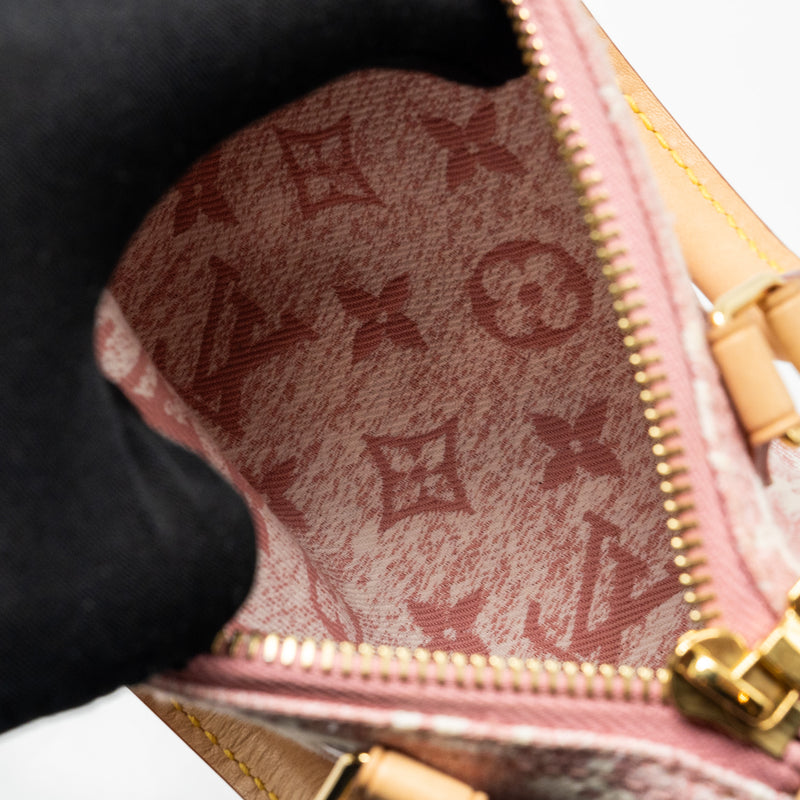 Louis Vuitton Nano Speedy Monogram Jacquard Denim Pink GHW