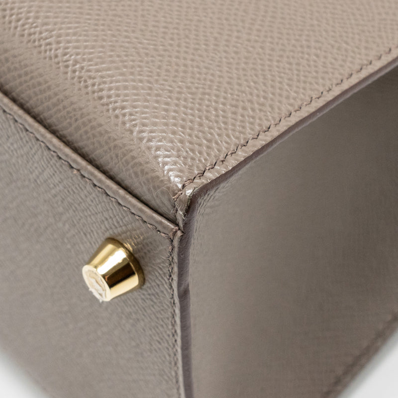 Hermes Kelly 28 Epsom Gris Etain GHW Stamp D