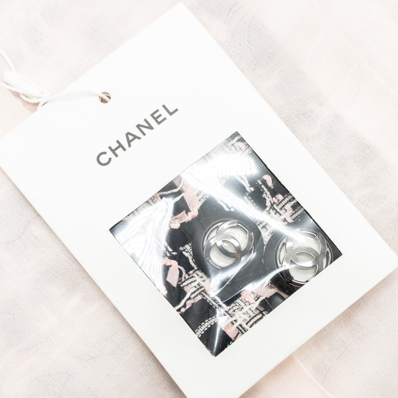 Chanel 20P Size 34 Jacket Tweed Black/White/Ecru/Pink