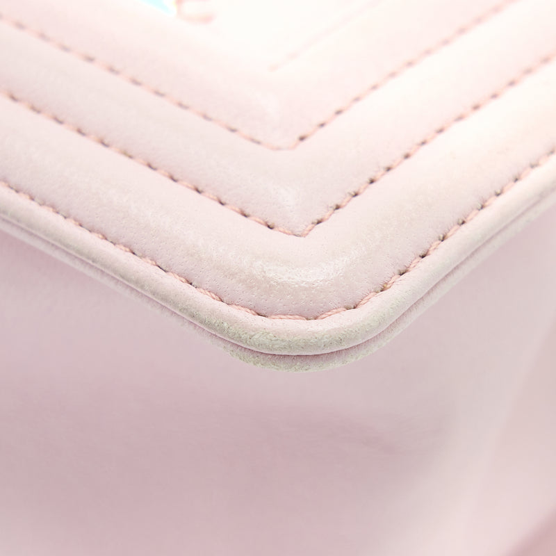 Chanel Chevron Small Boy Bag Limited Edition Lambskin Light Pink SHW