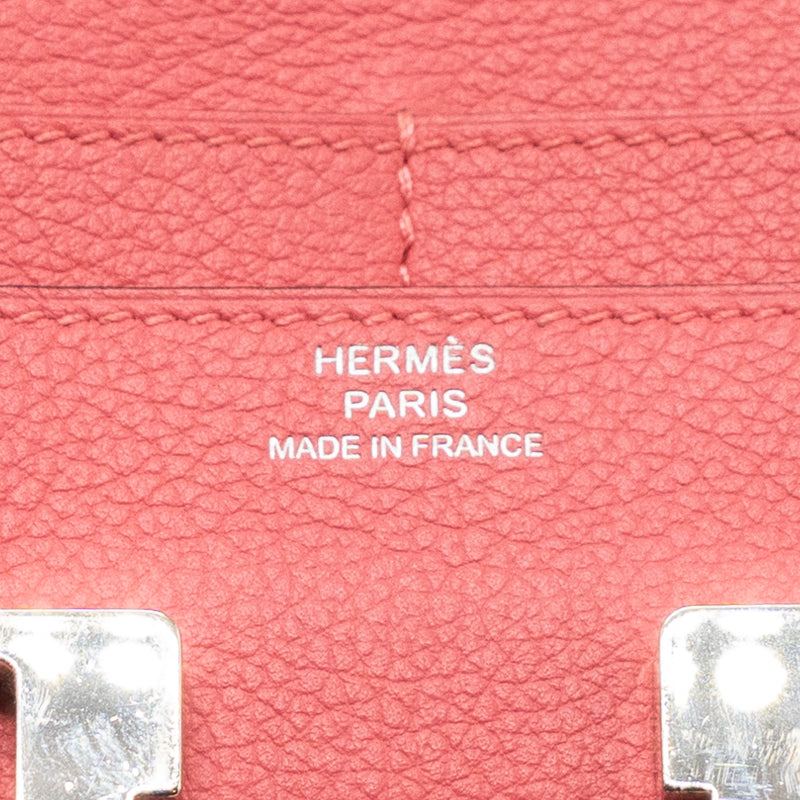 Hermes Constance Compact Wallet Evercolor Rose Azalee SHW Stamp C