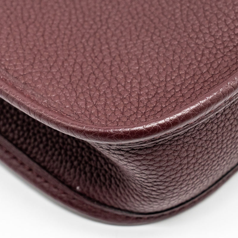 Hermes Mini Evelyne Taurillon Maurice Bordeaux GHW Stamp Z