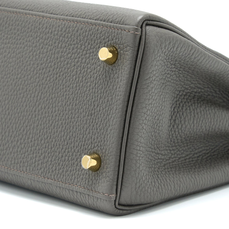 Hermes Kelly 28 Togo Gris Etain GHW Stamp U