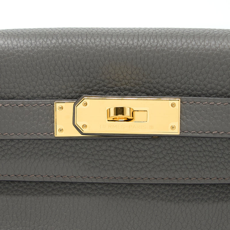 Hermes Kelly 28 cm ETAIN Grey Togo Leather Gold Hardware Authentic