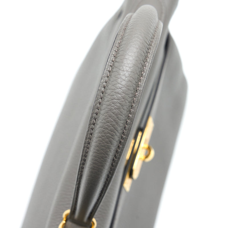 Hermes Kelly 28 Togo Gris Etain GHW Stamp U