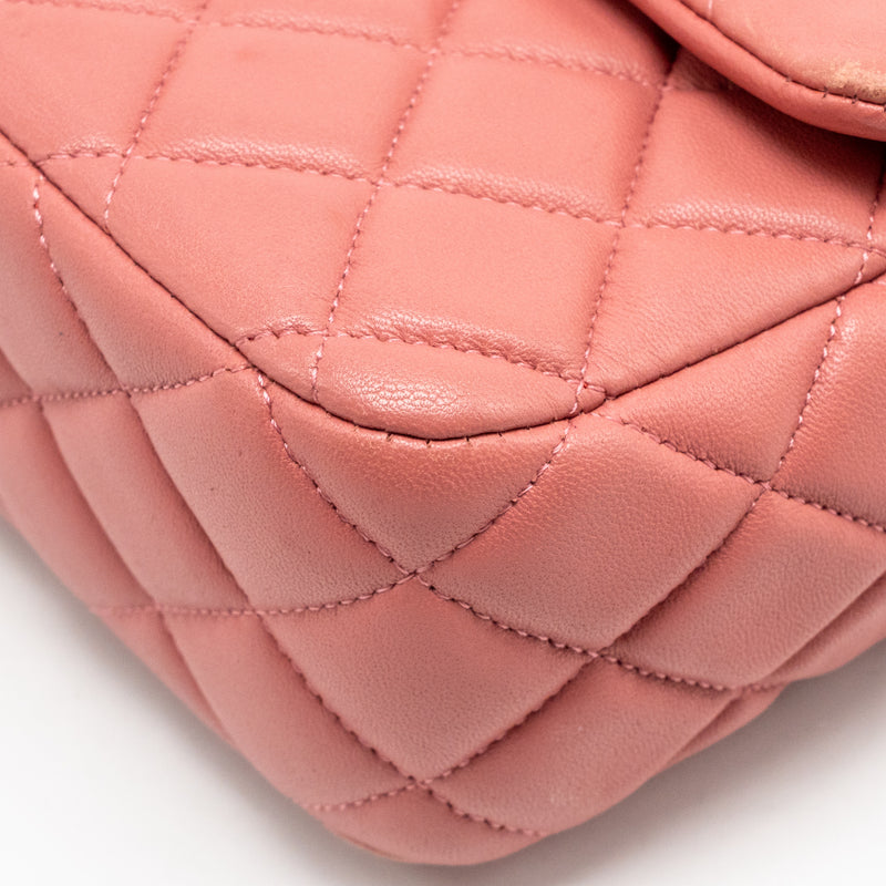 Chanel Charm chain quilted flap bag lambskin pink LGHW