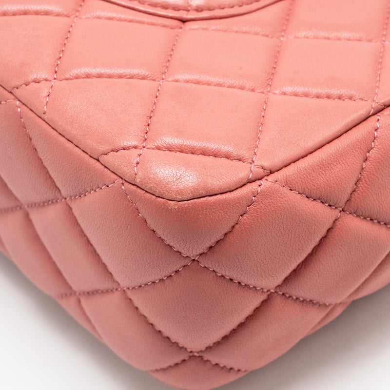 Chanel Charm chain quilted flap bag lambskin pink LGHW
