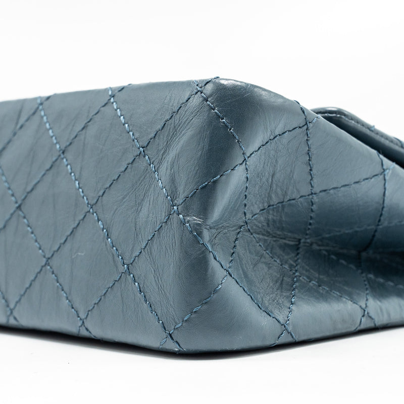 Chanel Large 2.55 reissue Flap Bag Aged Calfskin Petrol blue Ruthenium Hardware