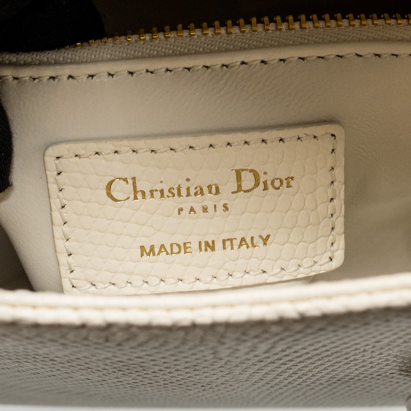 Dior Mini lady Dior Lizard White LGHW