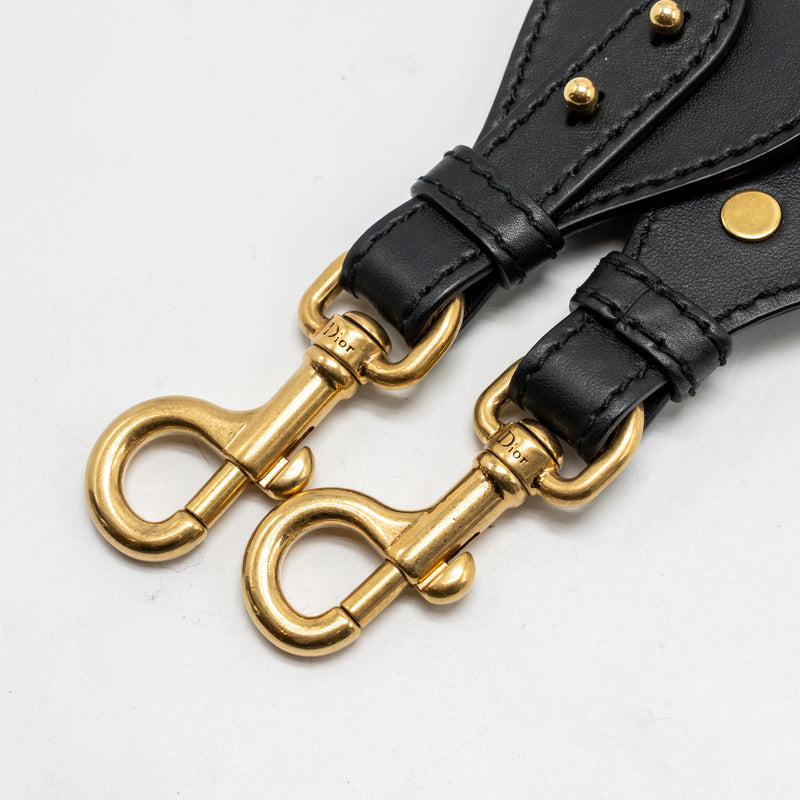 Dior Shoulder strap fabric / leather dark blue / black GHW