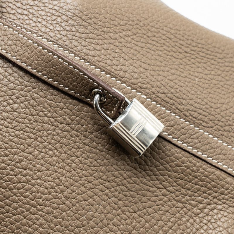 Hermes Picotin 22 Lock Bag Clemence Etoupe SHW stamp Z