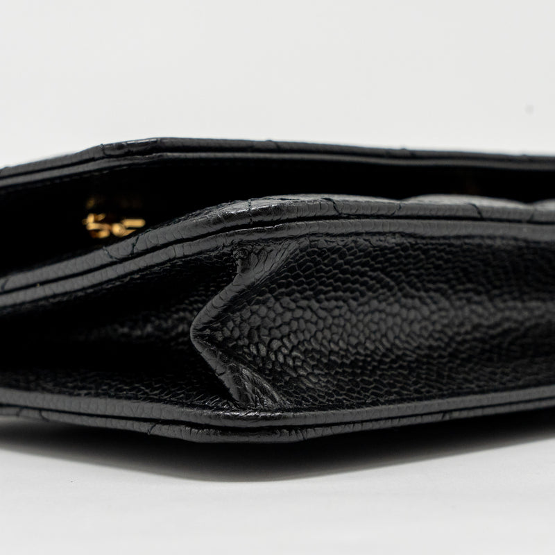 Chanel Classic Wallet on chain caviar black GHW (microchip)