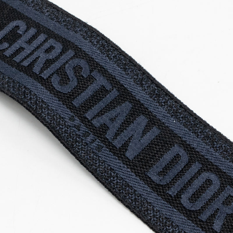 Dior Shoulder strap fabric / leather dark blue / black GHW