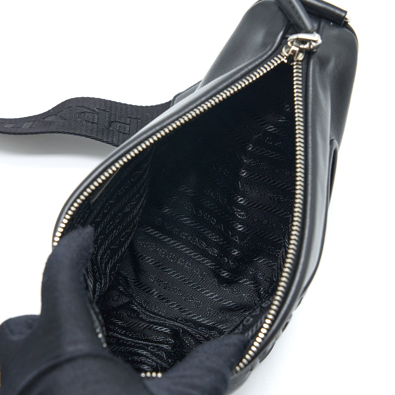 Prada Triangle Shoulder Bag Leather Black SHW
