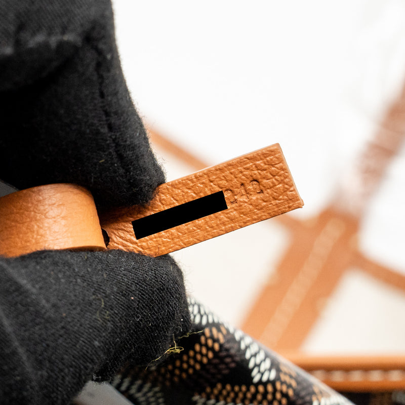 Goyard Saint Louis GM Tote Bag Goyardine Canvas/Leather Black/Brown SHW