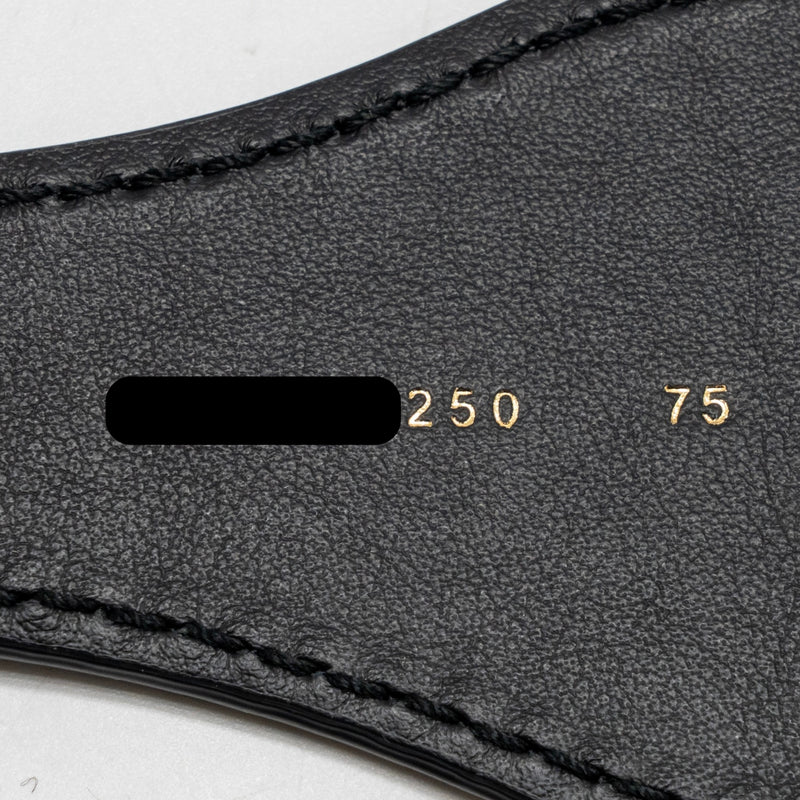 Dior size 75 Belt fabric / leather black / beige GHW