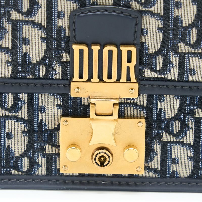 Dior Addict Flap Bag Blue Dior Oblique Jacquard GHW