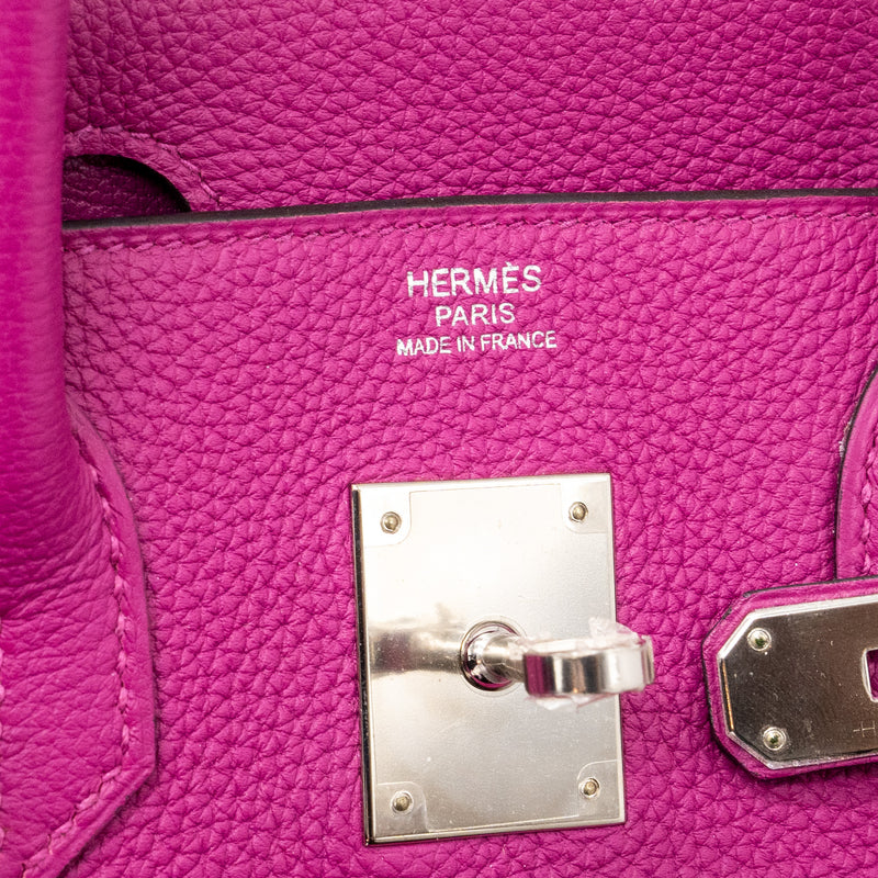 Hermes birkin 30 togo rose pourpre SHW stamp A