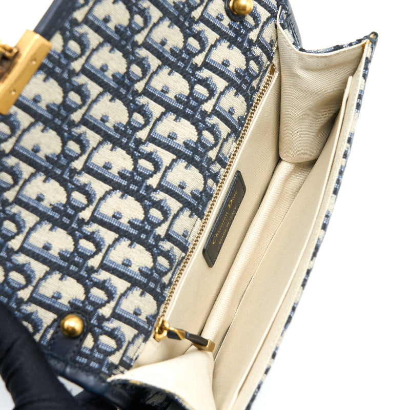 Dior Addict Flap Bag Blue Dior Oblique Jacquard GHW
