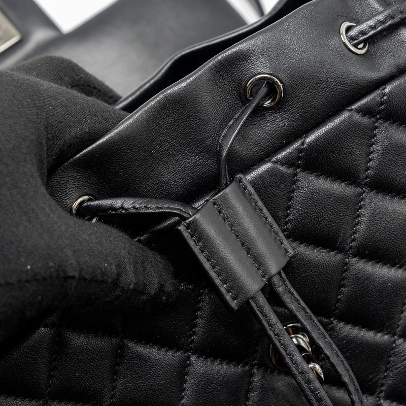 Chanel small urban spirit backpack lambskin black with black hardware
