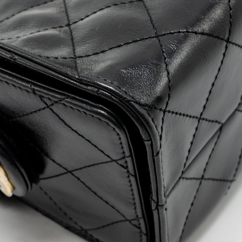 Chanel Mini 25 Bag Aged calfskin black Multicolour Hardware (microchip)