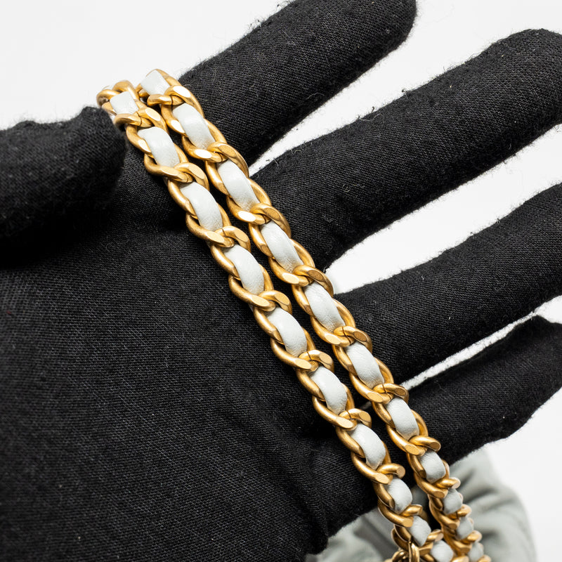 Chanel Mini 22 Bag Calfskin Light Grey GHW (Microchip)