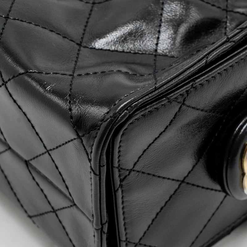 Chanel Mini 25 Bag Aged calfskin black Multicolour Hardware (microchip)