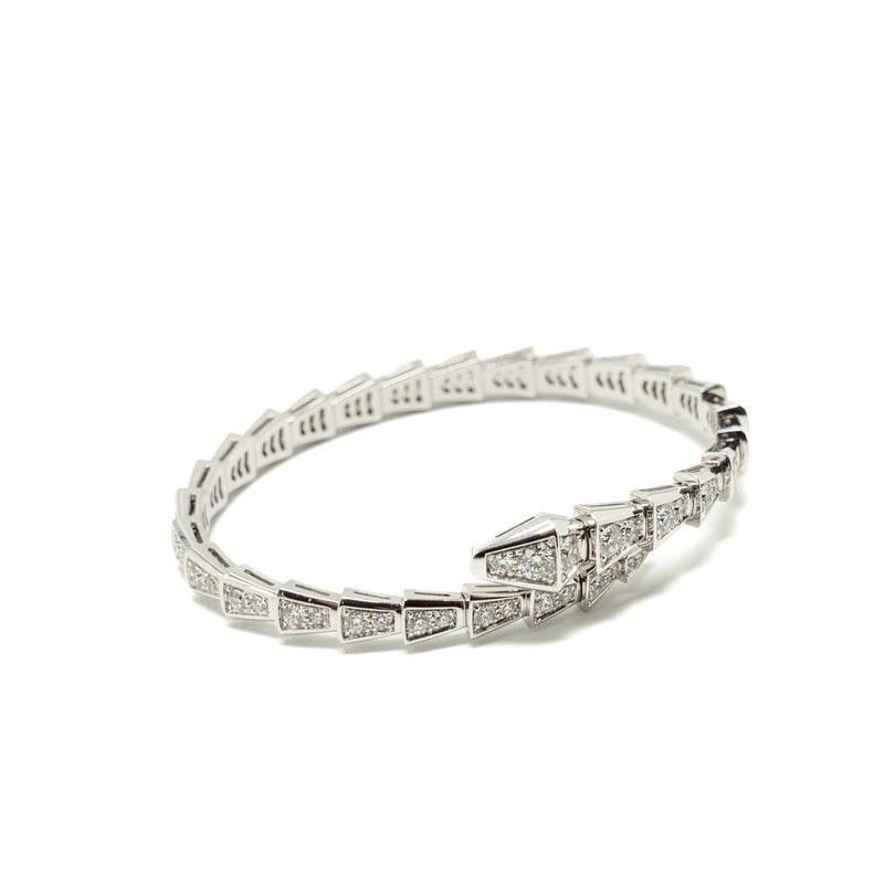 Bvlgari size S serpenti viper bracelet white gold, diamonds