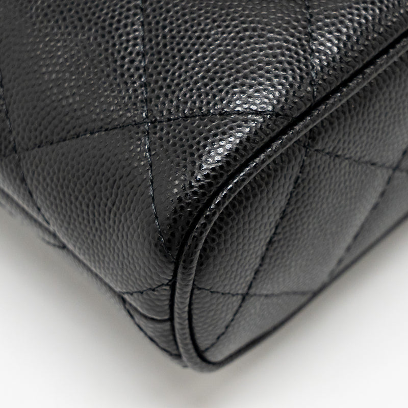 Chanel fold flap vanity clutch with chain caviar black GHW (microchip)