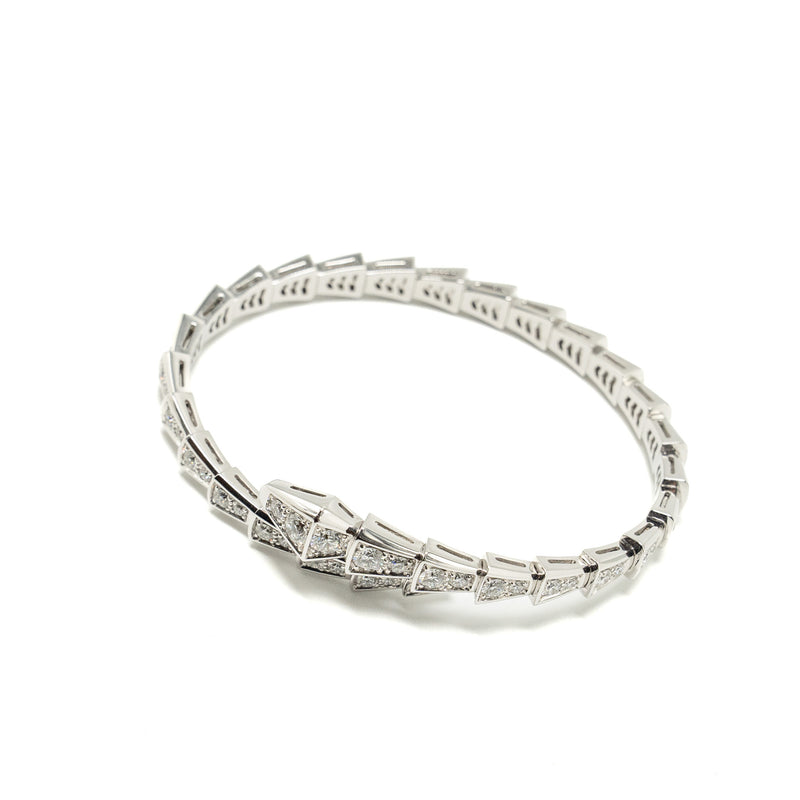 Bvlgari size S serpenti viper bracelet white gold, diamonds