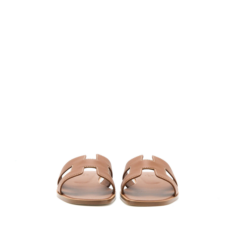 Hermes Size 37.5 Oran Sandal Calfskin Gold