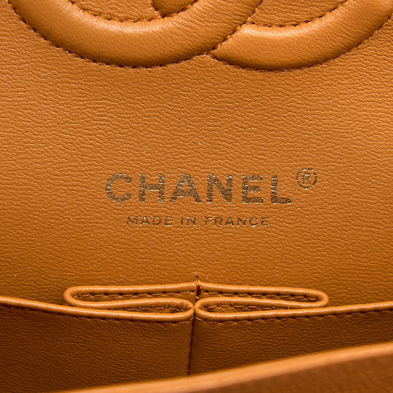 Chanel Medium Classic Double Flap Bag Caviar Caramel LGHW (Microchip)
