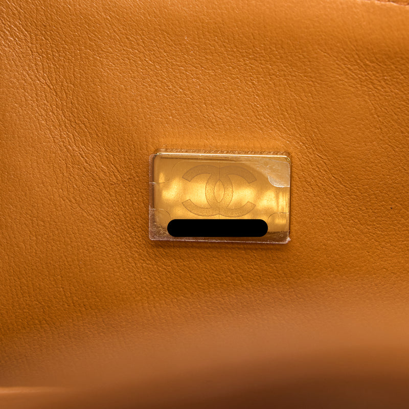 Chanel Medium Classic Double Flap Bag Caviar Caramel LGHW (Microchip)